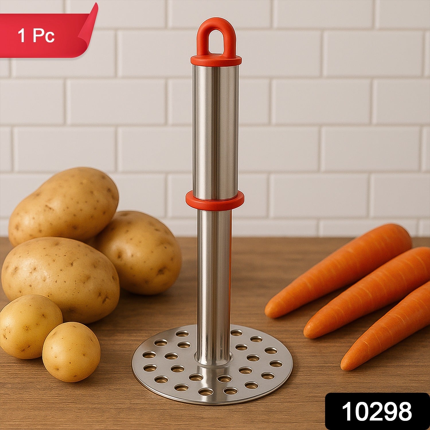 Stainless Steel Potato Masher with Ergonomic Handle (17cm / 1 Pc) Stainless Steel Potato Masher with Ergonomic Handle (17cm / 1 Pc)